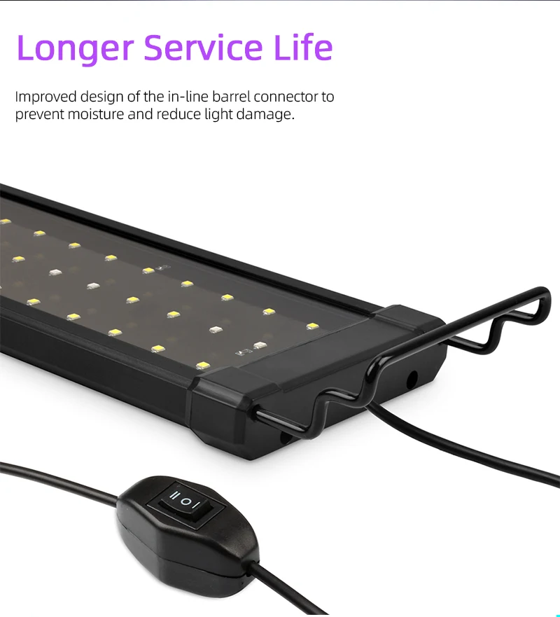 Raybow latest design 24w mini fish tanks clip marine reef full spectrum led aquarium lights lighting