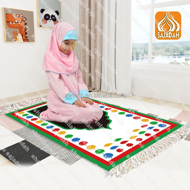 Sajadah DT1707 Kid Prayer Mat Wholesale Kaba Prayer Rug Electronic Turkiye Foldable Portable Muslim Islamic Toy Guran Lamp