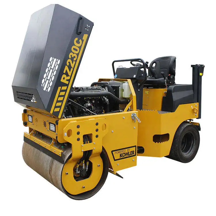 3 Ton Single Drum Diesel Gasoline Hydraulic Rubber Tire Soil Asphalt Compactor Mini Vibratory Road Roller