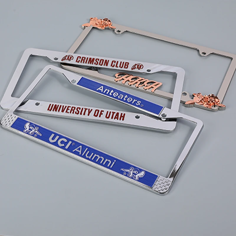 BEST CHINA SUPPLIER Free Sample Raised Logo Custom License Plate Frame Wholesale for Car Decoration