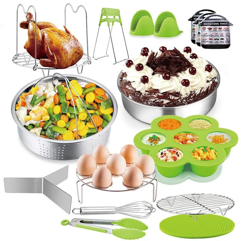 Pot Accessories Set for 5, 6, 8Qt Pot Pressure Cooker, 6-Pcs with Steamer Basket/Silicone sealing ring