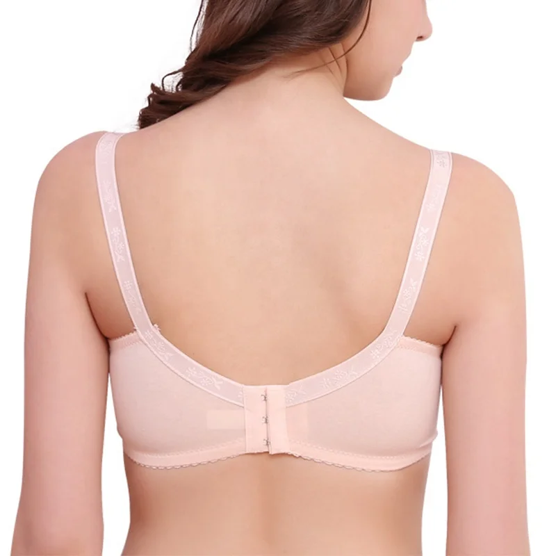 
4055 Women Breastfeeding Double Front Closure Wirefree Cotton Nursing Maternity Pregnant Bra 