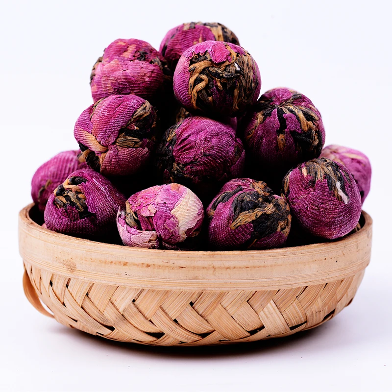 
Yunnan Handmade Dragon Puerh Ball Healthy Beauty Skin Care Puer Tea Bulk Rose Flower Scented Blooming Tea 