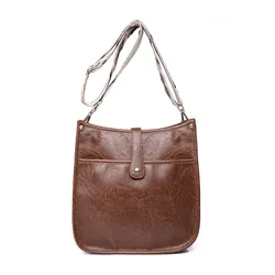 Wholesale Low Price Solid Color PU Crossbody Bag messenger bag with wide straps