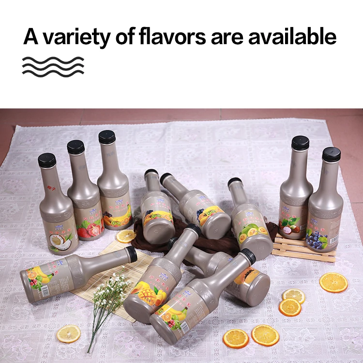 Hot Selling 1.2 Kg Banana Jam Fruit Puree With Pulp Mango Concentrate Flavor Syrup For Bubble Tea Ingredients