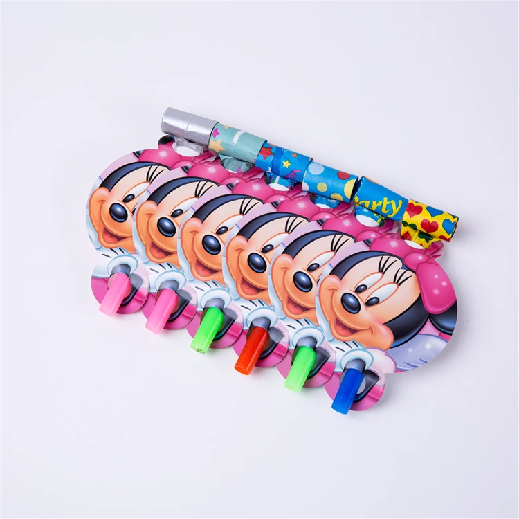 Cartoon Minnie Theme Kid Birthday Party Supplies Paper Plates Cups Straws Kids Girl Mouse Birthday Party Disposable Tableware