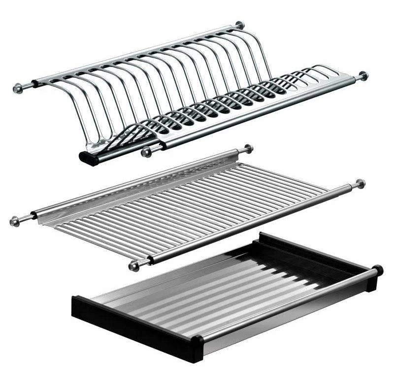 Metal Built-in Stainless Steel Multi-cupboard Layered Kitchen Storage Shelf Dish Drying Racks