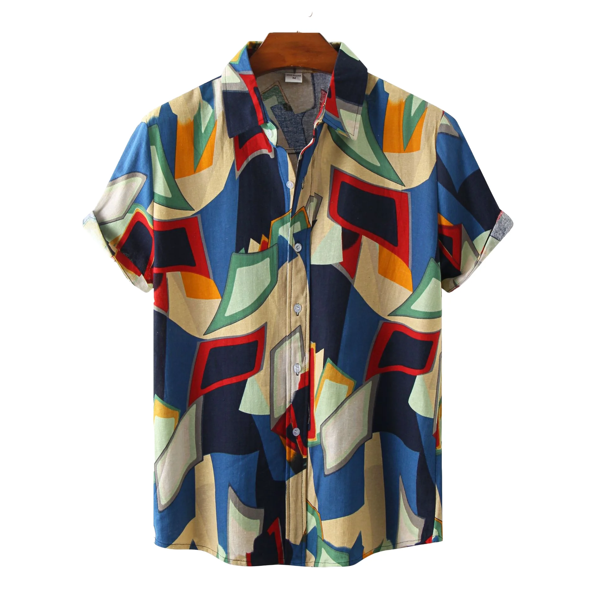 Best Sellers 2022 Wholesale Men Casual Shirts Flax Fiber Summer Shirts For Men Custom Printed Hawaiian Shirt