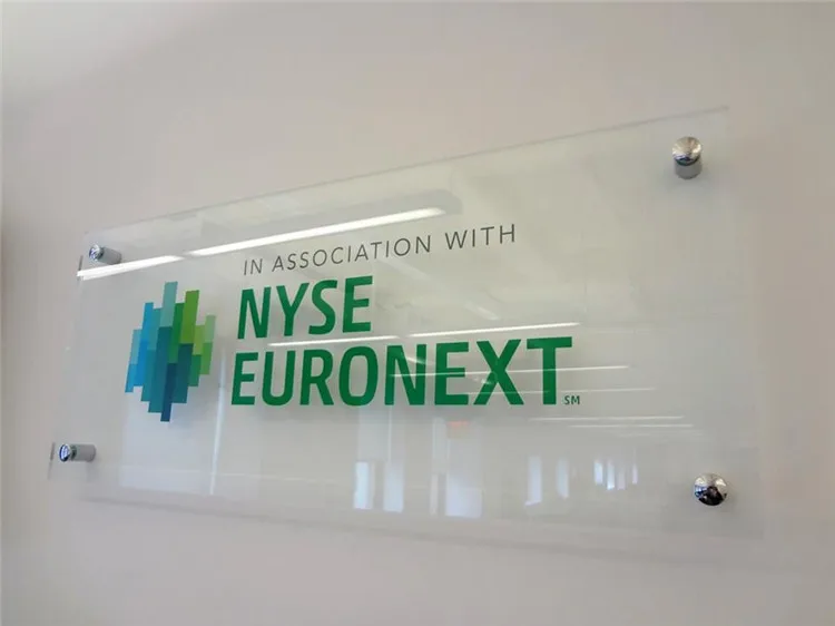 Factory Interior Directory Signs Rectangle clean frosted hanging logo Acrylic signage Office Reception Sign board with Standoffs