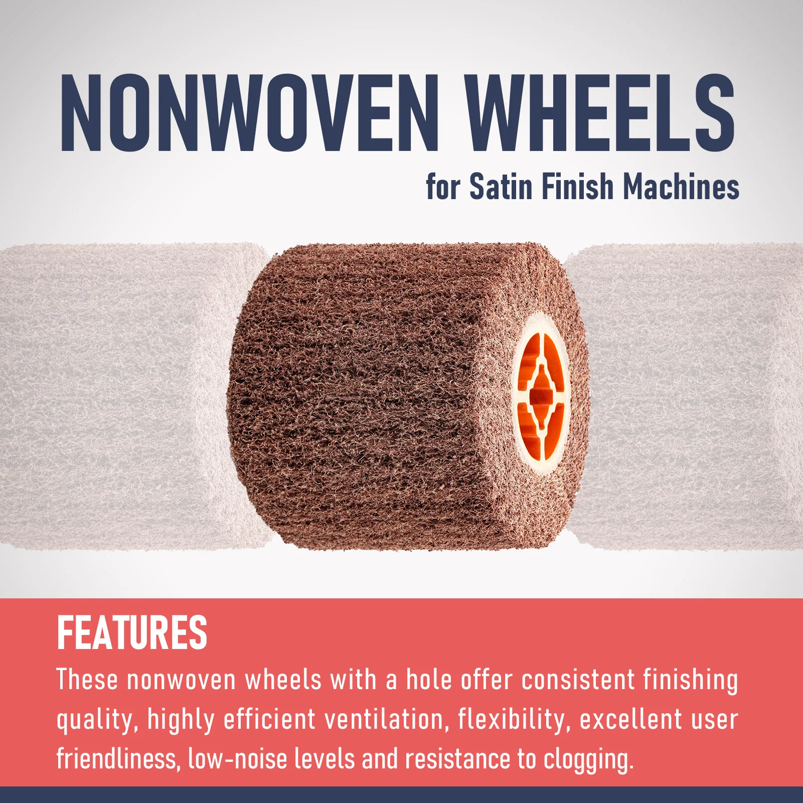 110 x 100 x19 mm Wire Drawing Burnishing Polishing Wheel Non-Woven Abrasive Flap Wheels For The Surface Treatment