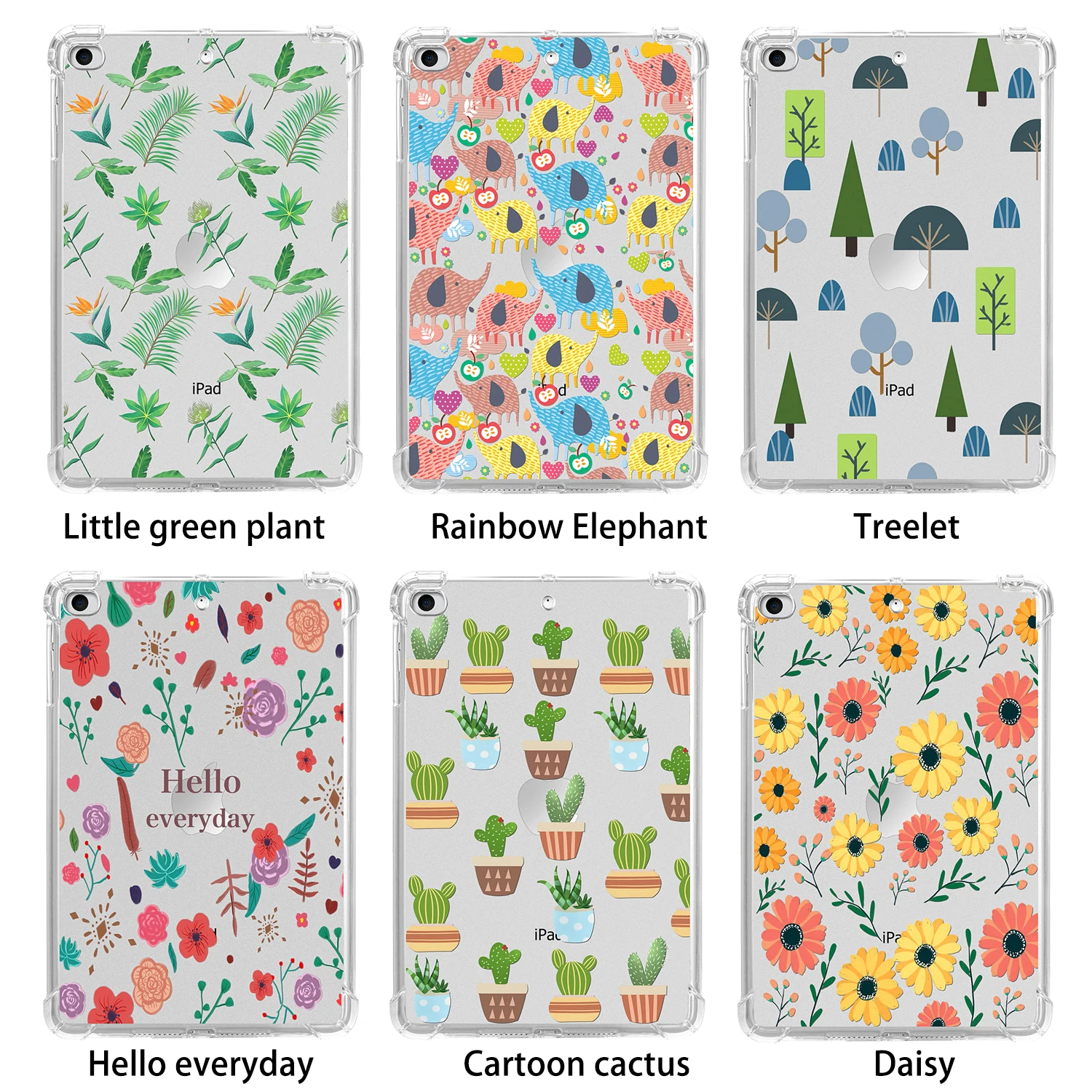 Coloured Drawing Earthquake-resistant TPU Case For iPad Mini 1 2 3 4 5 Protective Cover Multi-function Phone Case Cover