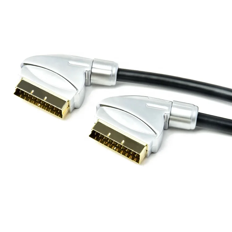 SCART Cable 21-Pin, Multiple Shieldings, Precision Connector, Full HD