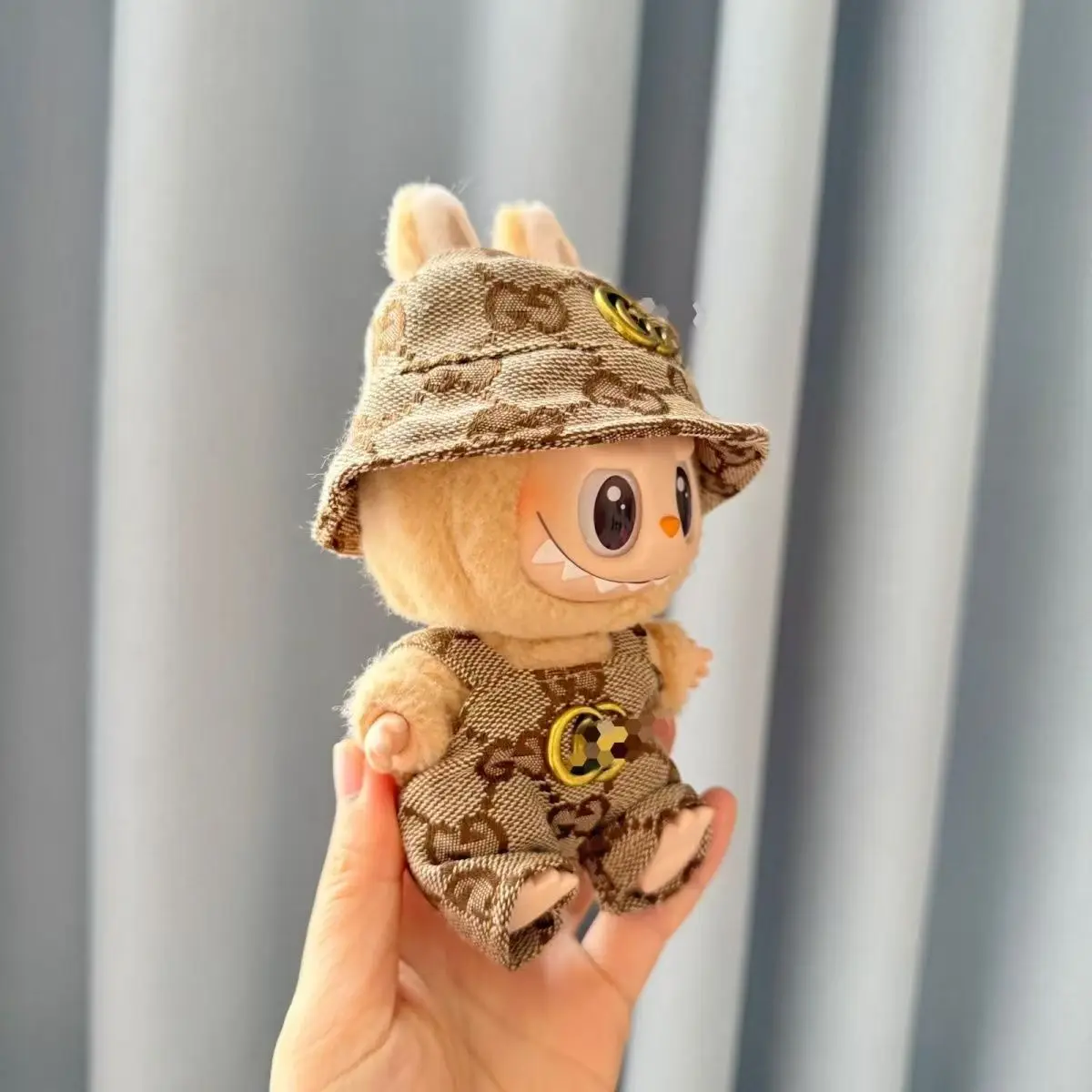 LABUBU Two-Generation Blind Box Cloth Doll With Pendant Plastic Cartoon Toy for Girls GG Noble Suit Featuring Coat Hat