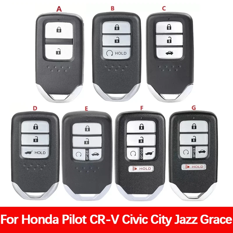 Replacement H-onda Pilot CR-V Civic City Jazz Grace Fit  Replacement  Remote 5 Buttons 433MHz Upgraded Smart Control Car Key
