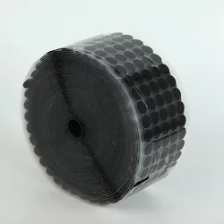 50mm colors Nylon Round Dots Backed Adhesive Hook And Loop Coins Hook Loop Dot