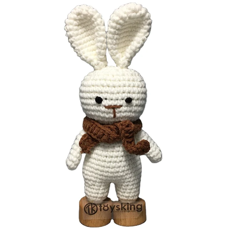 Baby Sleep Toy Newborn 100% Handmade Stuffed Toy Baby Crochet Dolls Lovely Knitted Stuffed Bunny Rabbit Plush Unisex Baby Gifts
