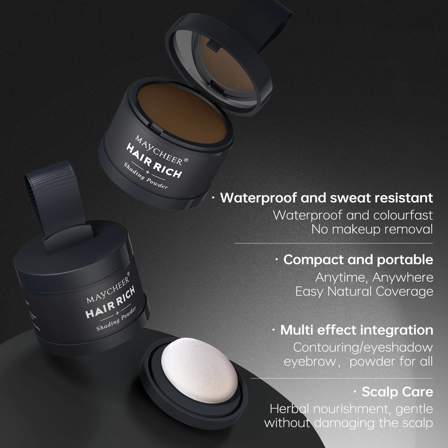 Maycheer Wholesale or OEM Support Logo Customization Hair Line Powder Dyeing Powder Hairline Powder With Puff