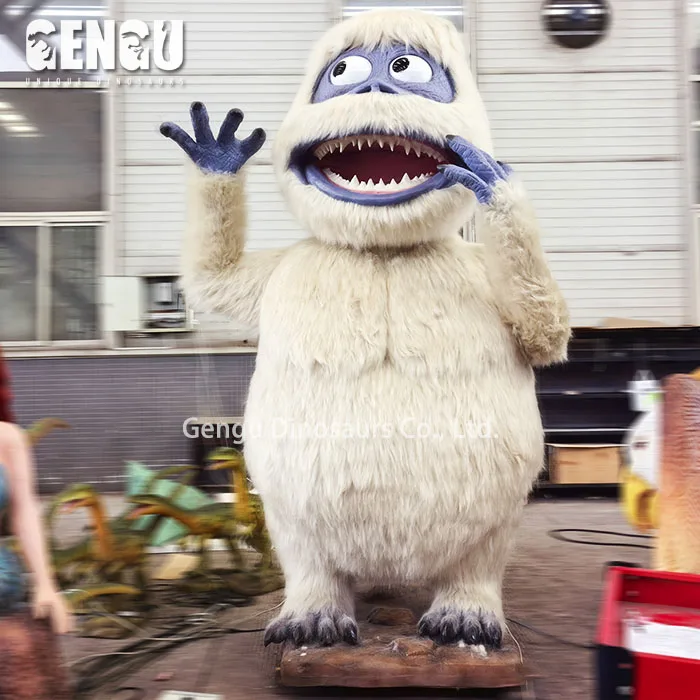 White Monster Model Artificial Animatronic Robot Yeti Statue Indoor Metal Indoor/Shopping Mall/Kindergarten/Public/Airport