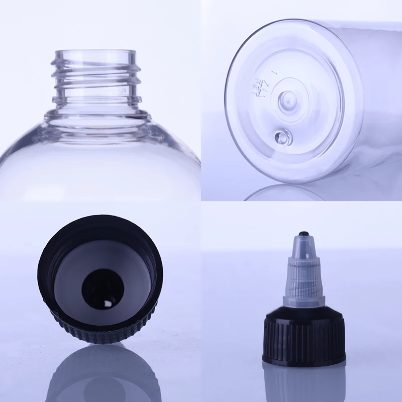 Manufacturer Plastic Bottle Transparent Round Shoulder PET Transparent Plastic Bottle Plastic Sauce Dispense Squeeze Bottle