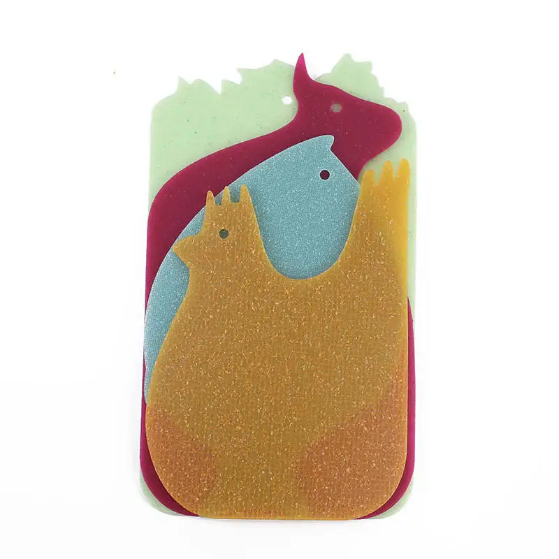 Wholesale Flexible Non-Slip Marble Speckle Effect Animal Shape Plastic Chopping Cutting Board Set Of 4 For Kitchen Use