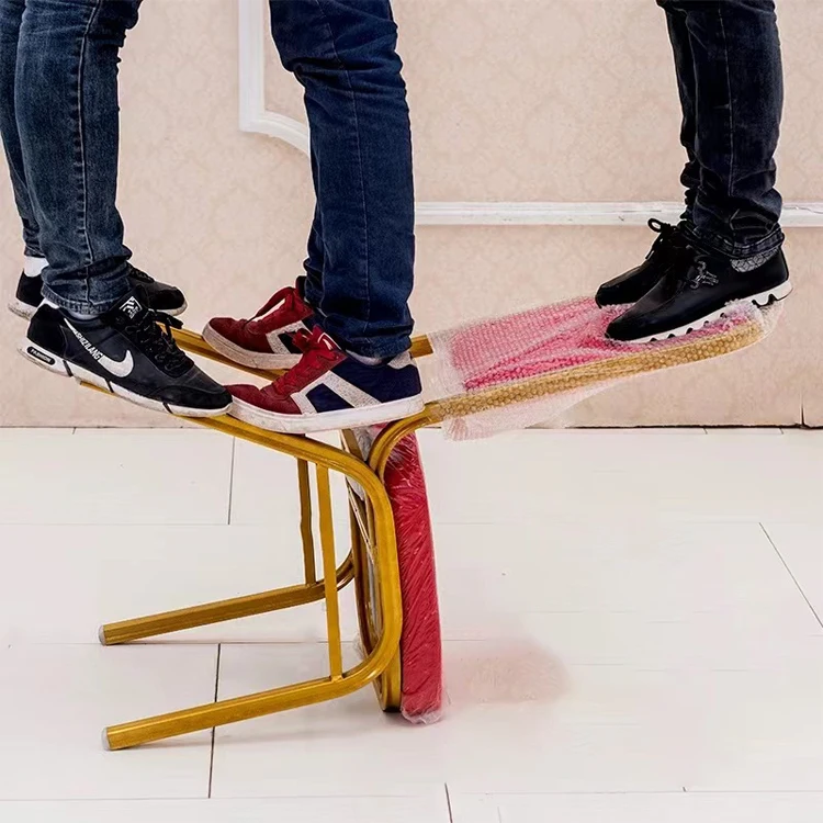 hotsale gold red stackable metal fabric wedding event hotel conference chairs aluminum vip hall banquet chair for events banquet