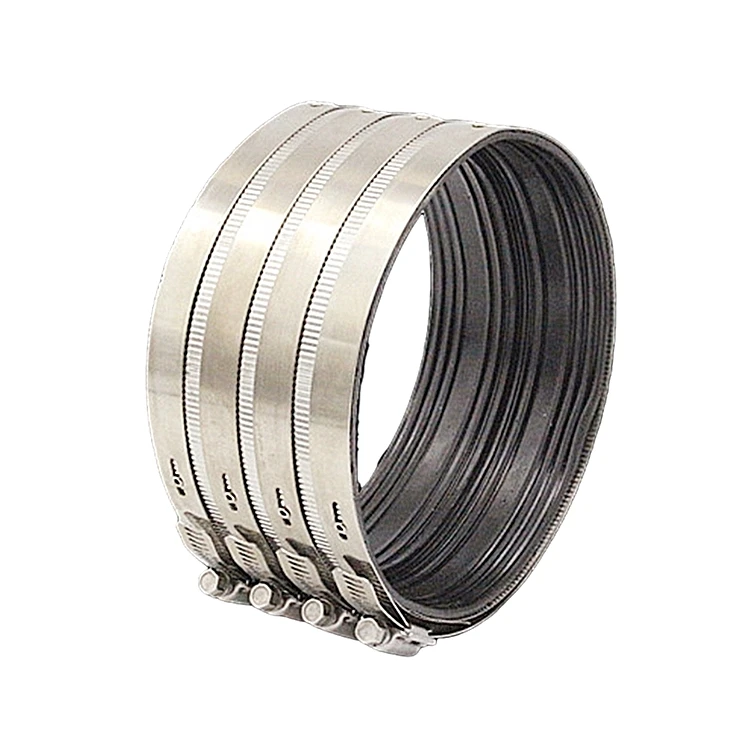 Heavy duty pipe fittings A type no-hub rubber lined couplings clamp