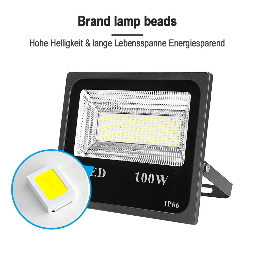 KCD 220v IP65 Waterproof SMD Aluminum Body Reflector High Power Cheap Price 30w 50w 100w 150w 300w 400 Watt LED Flood Light