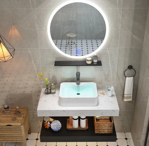 Marble Bathroom Cabinet Small Unit Nordic Face Wash  Basin Bathroom Cabinet Combination Toilet Washing Table Basin