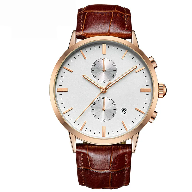 
2021Private Labeling Your Watches Logo Wholesale Watches Cheap Luxury Watches With Leather Strap Rose Gold Case Relojes 