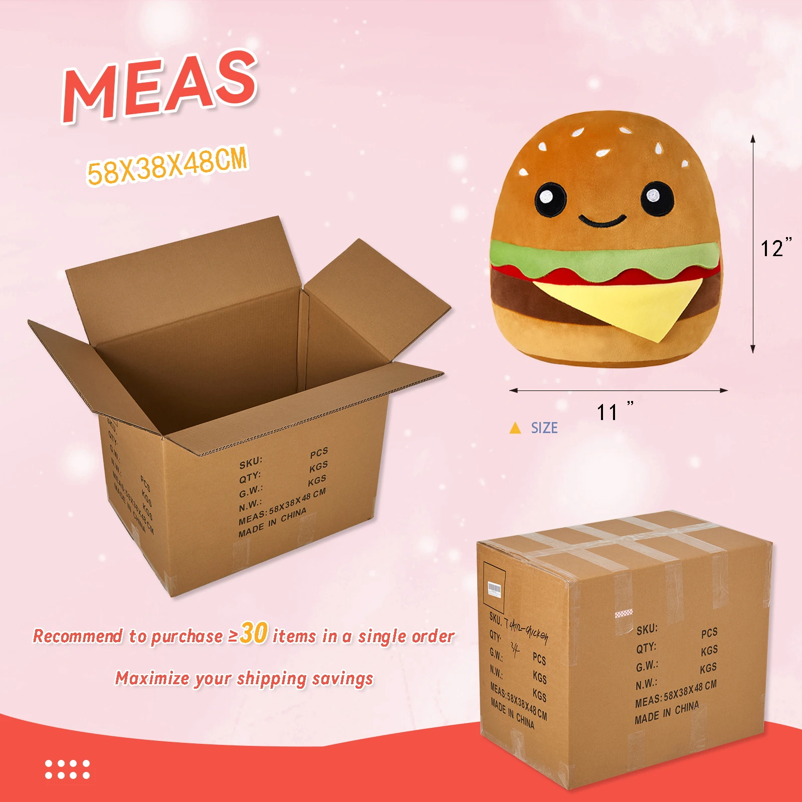 30cm 12inch Squishy Plush Hamburger Pillow home decor comfort squish soft pillow stuffed animals gift for child kids toy