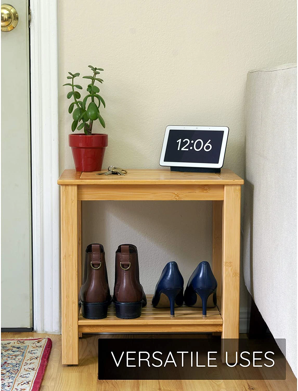 Bamboo Bathroom Bench with Shelf Bamboo Bathroom Shelf or Entryway Shoe Rack Bench