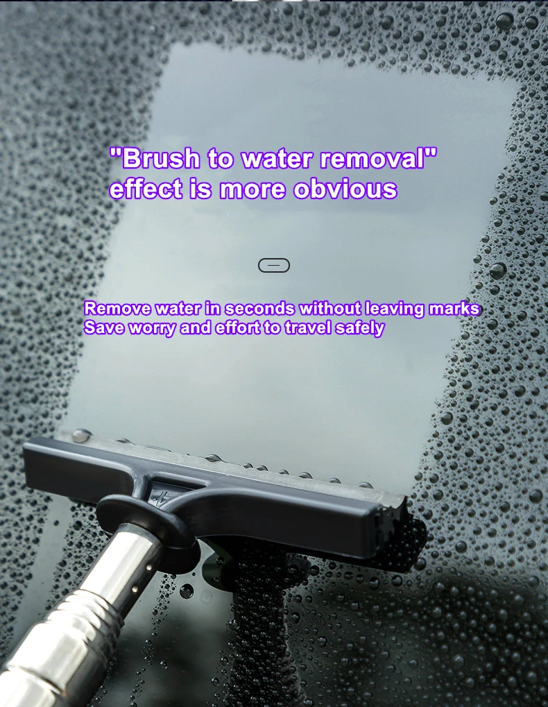 Car Rearview Mirror Wiper Telescopic Auto Mirror Squeegee Cleaner 98cm Long Handle Car Cleaning Tool Mirror Glass Mist Cleaner