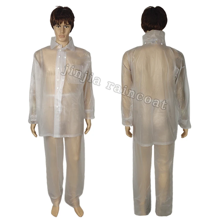 Custom Lightweight 100% PVC Rain Suit for Men Women Bike Waterproof clear Transparent Plastic Raincoats