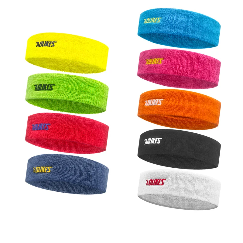 Aolikes hair band for running cycling sport Knitted Headband For Men And Women Sweat absorbing colorful and breathable cotton