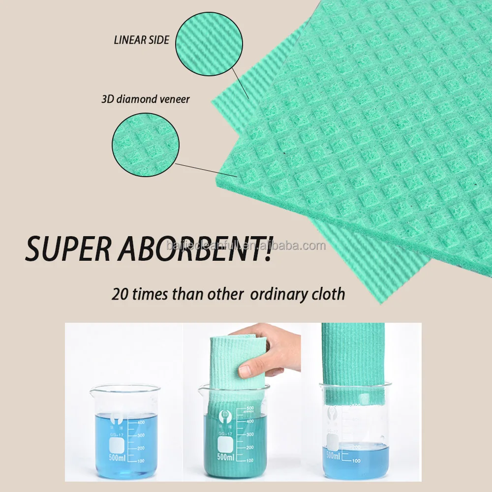 Biodegradable  swedish dishcloth cellulose sponge cloths  Dishcloth For Kitchen cleaning housecleaning