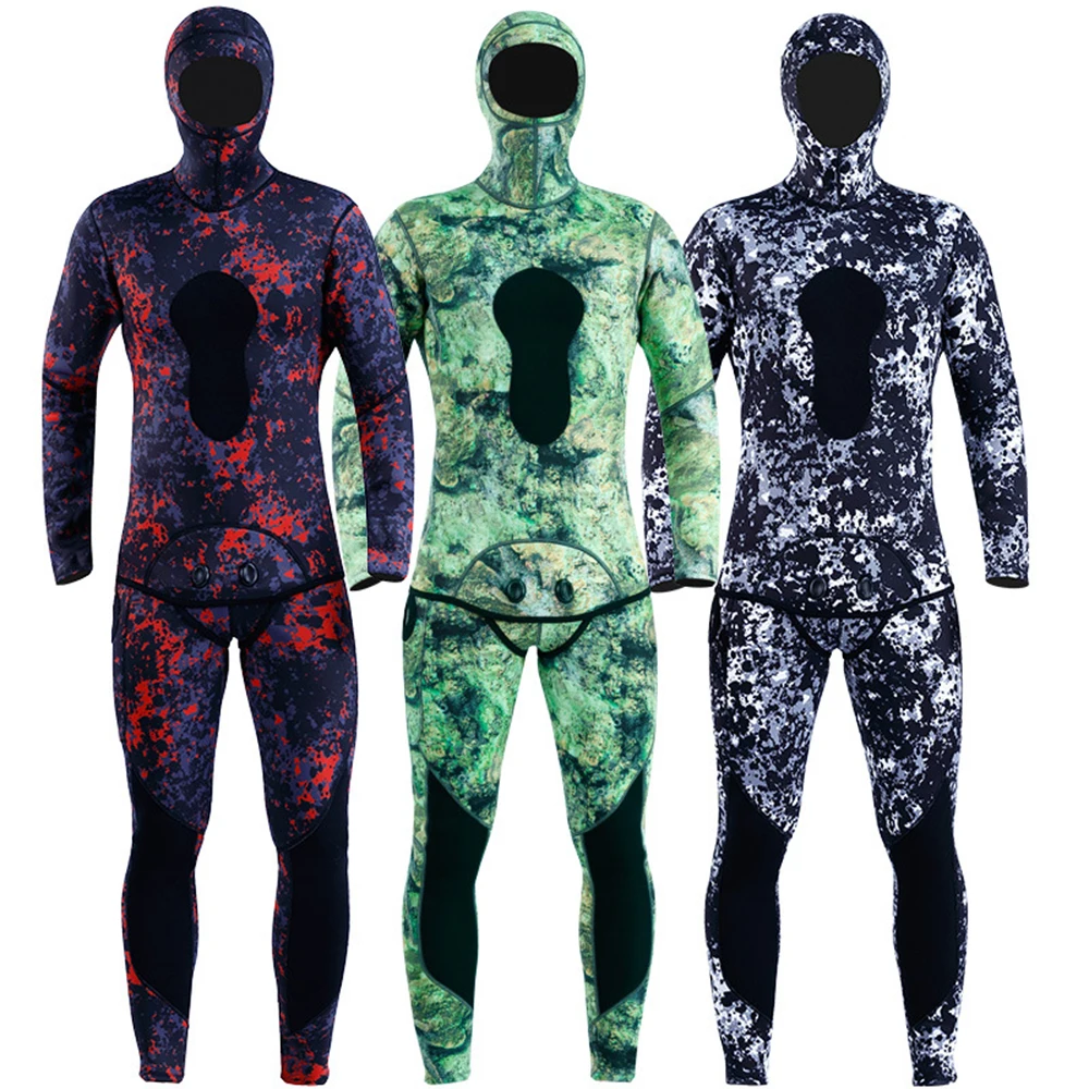 Custom Women Neoprene Fabric Freediving Swimming Front Zip Camouflage Wetsuit For Men