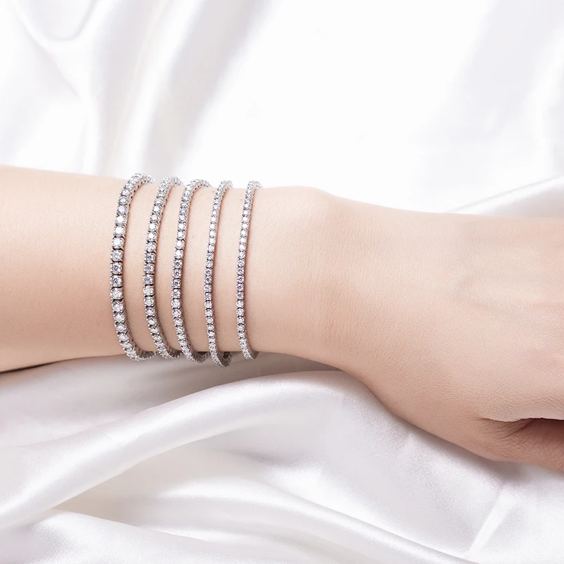 MiShang Jewelry 9k 10k 14k 18kGold Tennis Chain Lab Grown Diamond Tennis Bracelet