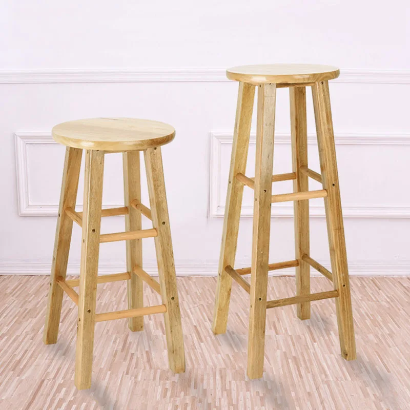 Customize Size&Logo Bar Counter Stool Ash Solid Wood Modern Stool for Kitchen Round Dining Chairs Bar Furniture