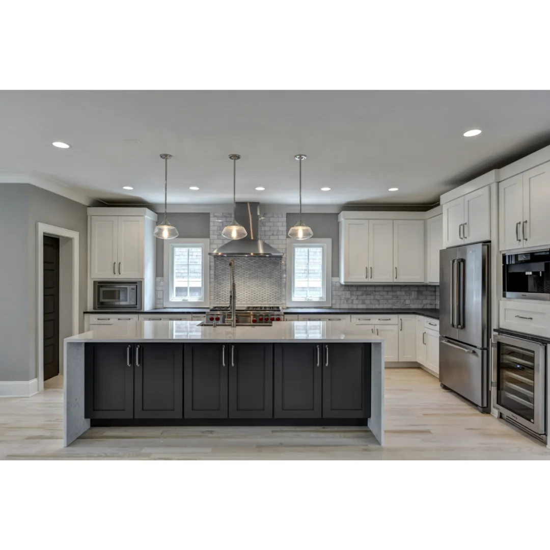 Подгонянная l-образная средняя Современная свободная конструкция белая твердая деревянная мебель для дома кухонный шкаф Сделано в Китае