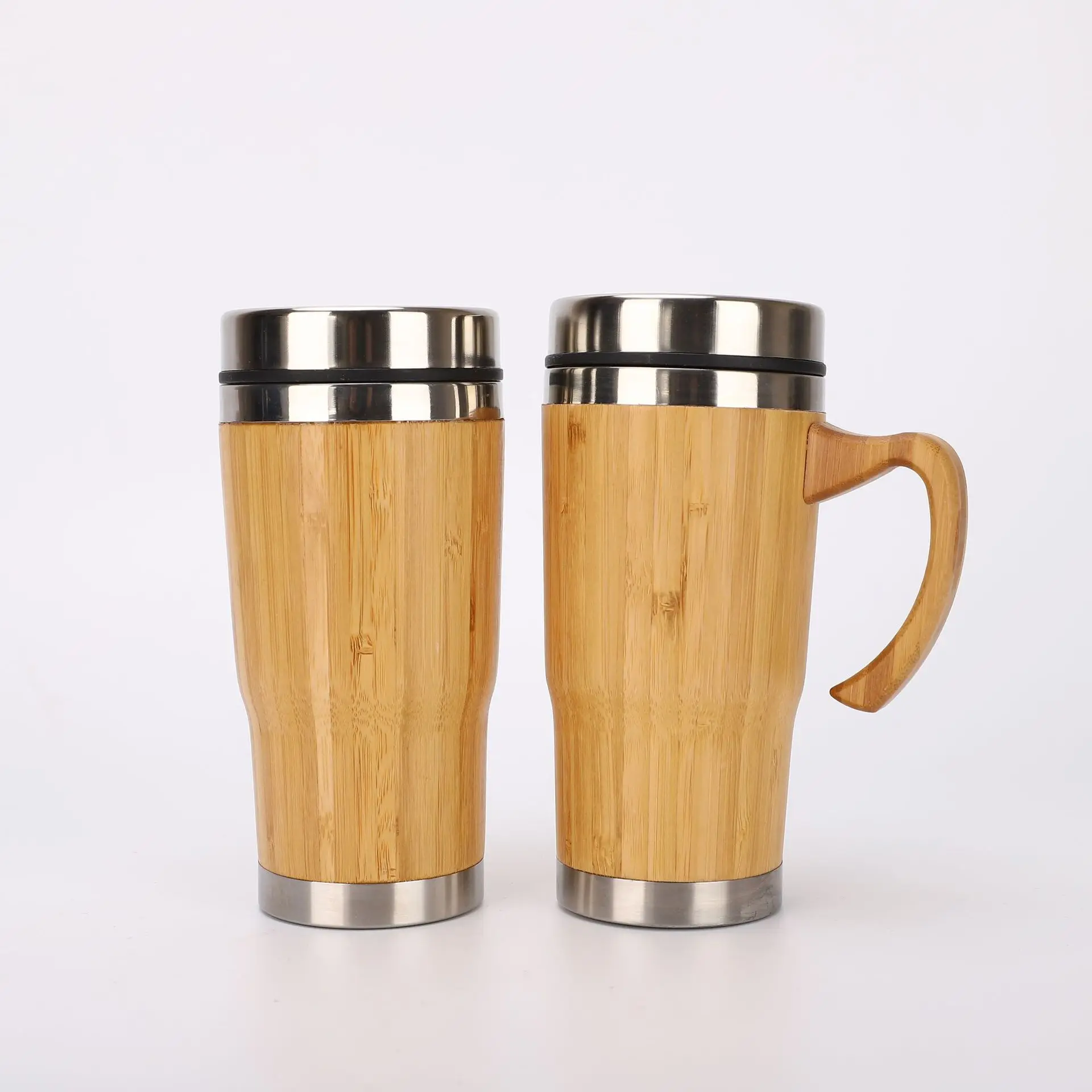 eco friendly stainless steel coffee travel mug 450ml bamboo coffee cups with lid