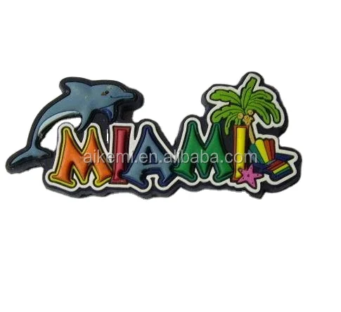 3D MIAMI City Name Souvenir Soft PVC Fridge Magnet Rubber Fridge Magnet