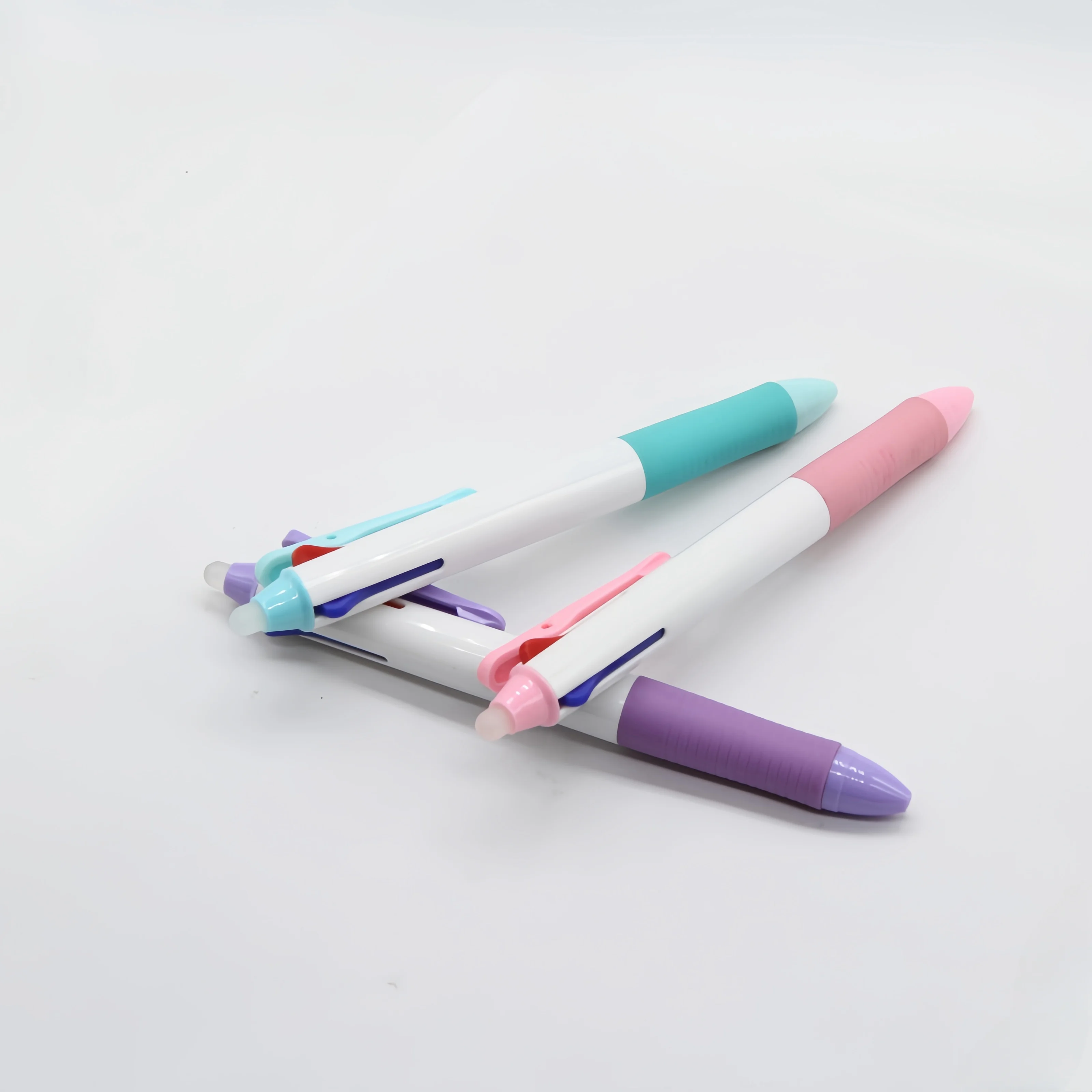 Lovely plastic retractable erasable pens clicker ballpoint pen 0.5mm