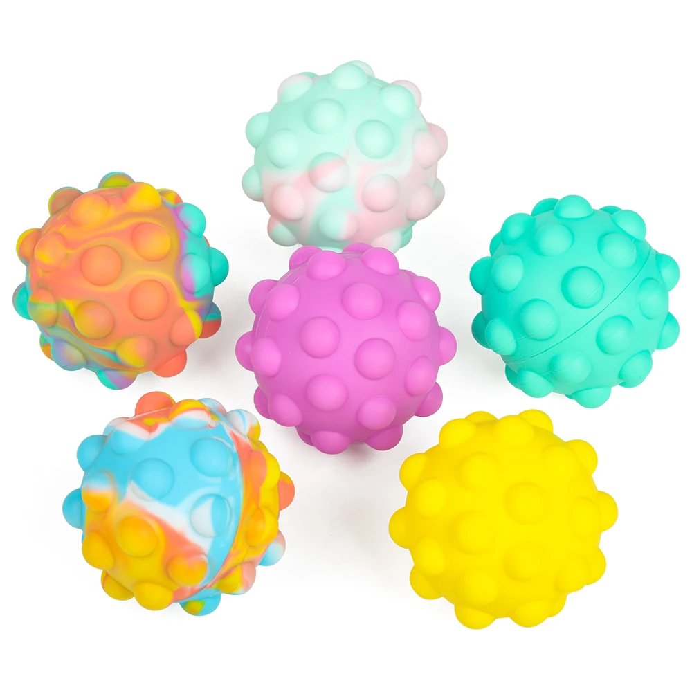 Silicone Popper Push Pops Bubble Ball Anxiety Relief Sensory Squishy Squeeze Stress Ball Fidget Toy For Kids and Adults