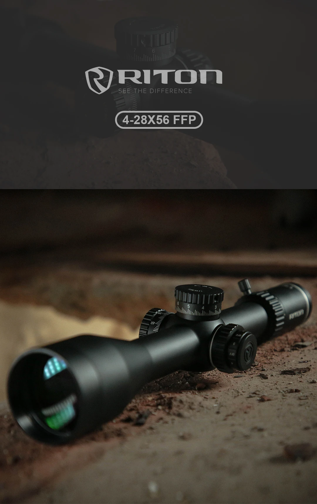 RITON 5 CONQUER 4-28x56 FFP Illumination Optics 34mm Main Tube Hunting Scope High Ending Zero Stop Scopes & Accessories