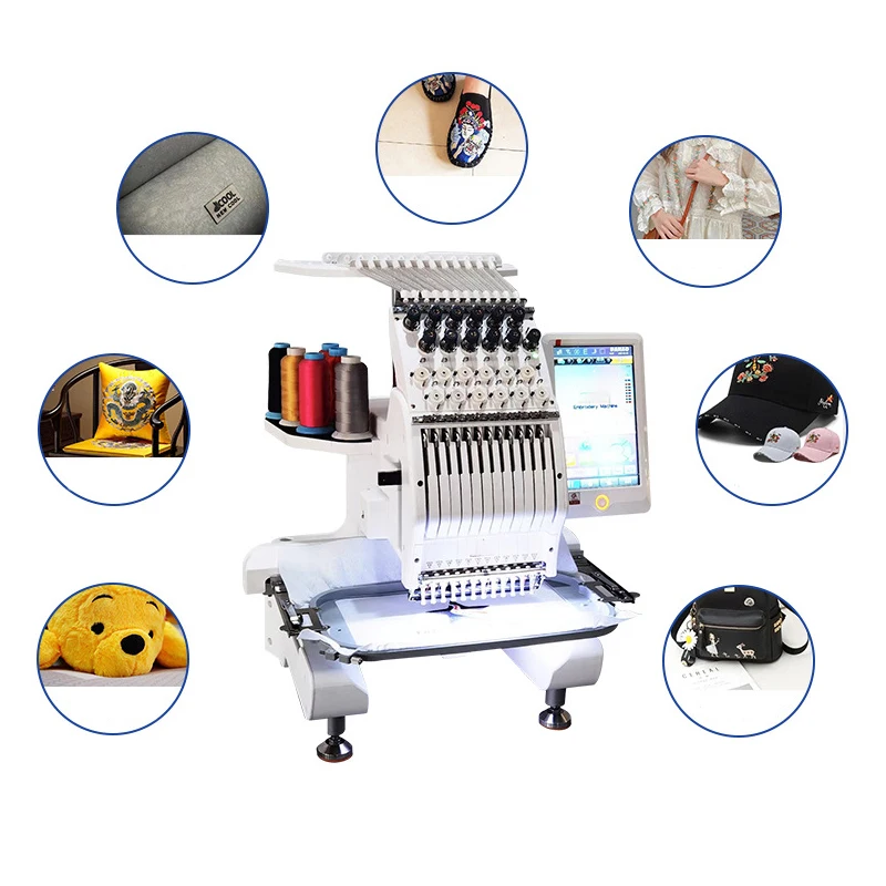 High Output Quality Embroidery Machine 12 Needle Pearl Single Head