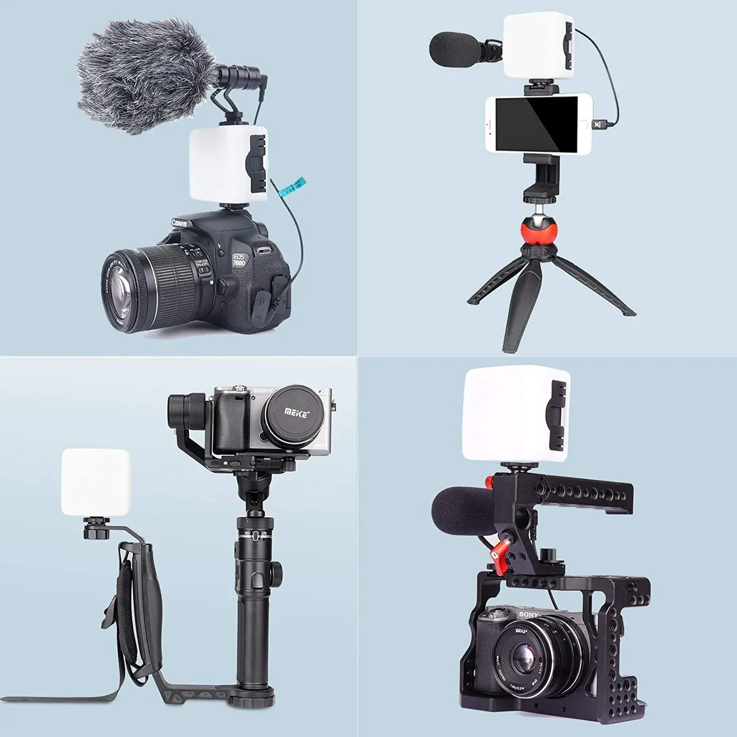 Camera flash light Bi-color Mini LED Photography video Light Camera Lamp