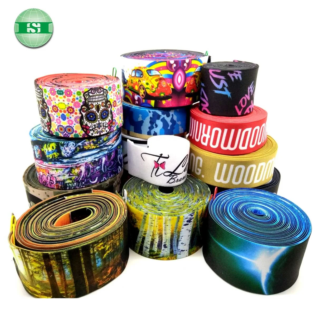 Custom logoSoft nylon jacquard elastic band