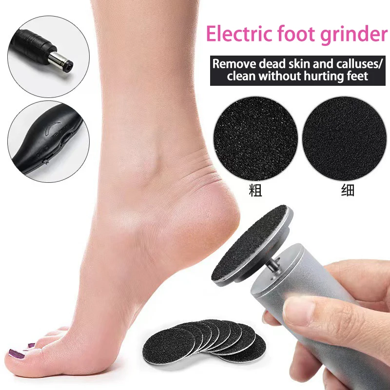 Professional Pedicure Set Gold Foot File Callus Remover 60 Replaceable Sandpaper Grinder File Sander Removal Callus Remover