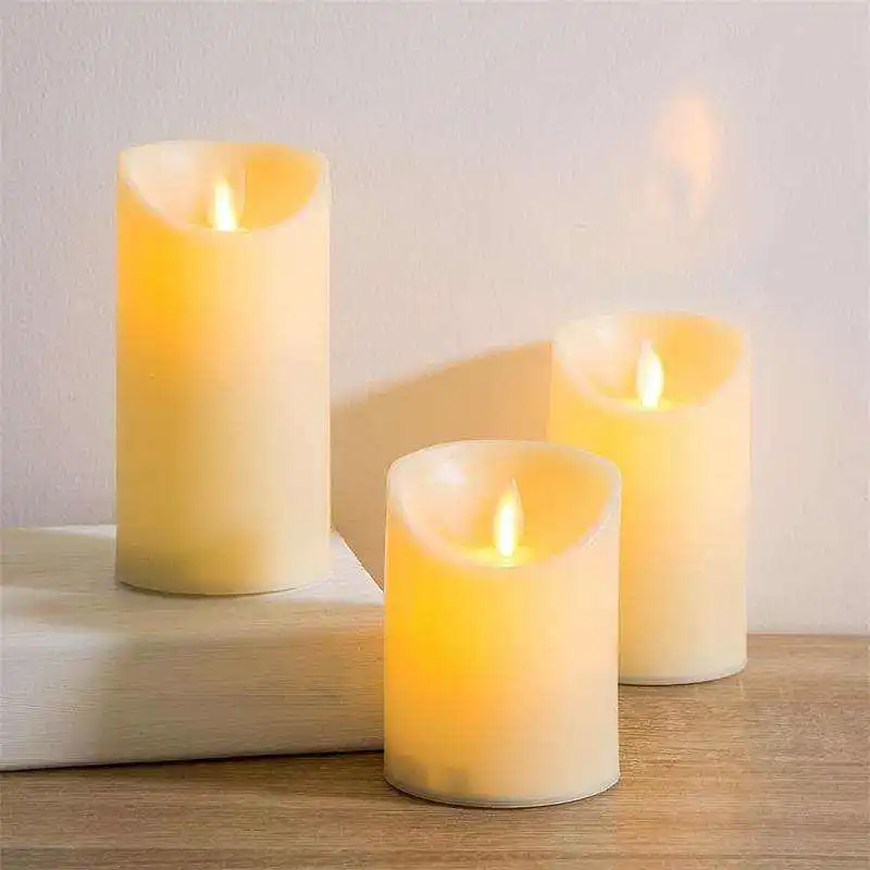 Flickering Flameless Candles Realistic Led Candle With Remote Control Timer Battery Operated Electronic Led Candle