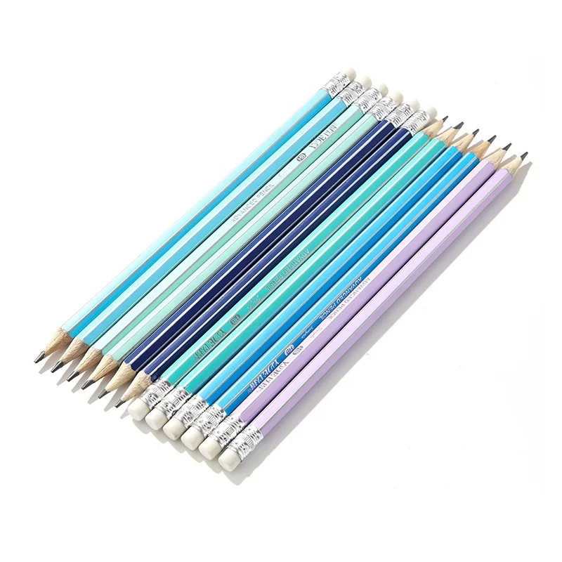 China factory wholesale bulk nature custom HB wood pencil with eraser